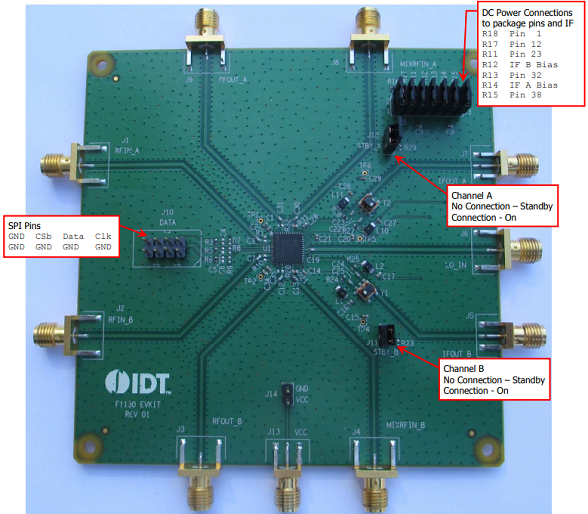 F1130EVB Evaluation Board for the F1130 Dual Path RF to IF Mixer
